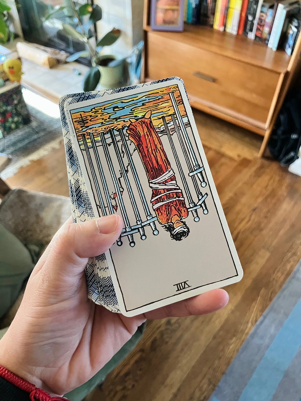 Reversed Eight of Swords tarot card