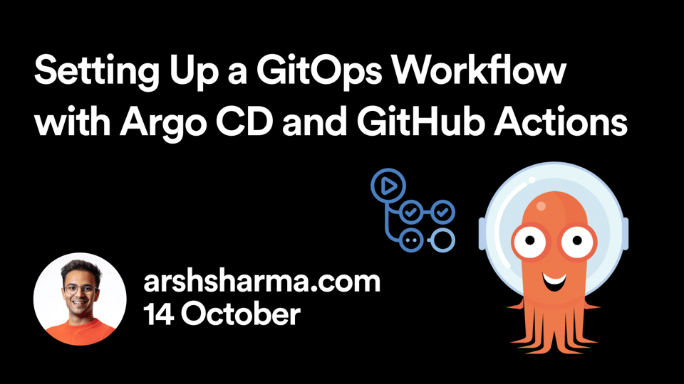 Image for blog titled "Setting up a gitops workflow with argo cd and github actions" with the arco cd mascot