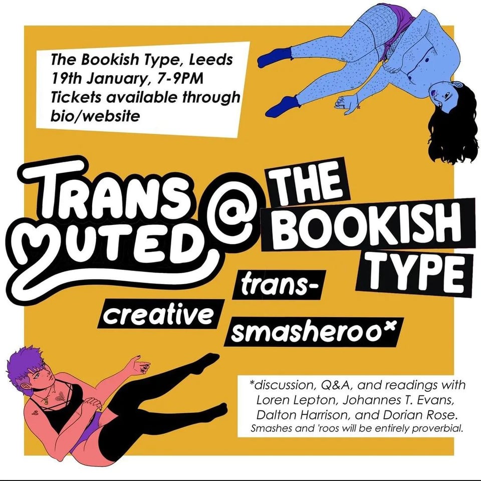a poster for the bookish type leeds event on january 19th friday from 7-9pm