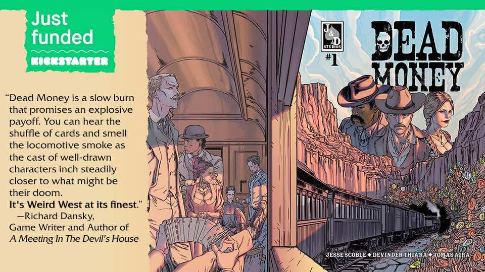 cover blurb by Richard Dansky praising Dead Money, saying, "It's weird west at its finest."