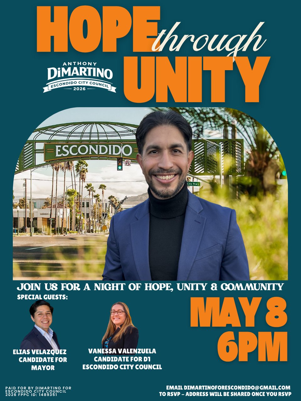 May 8-Join Anthony DiMartino our D2 Candidate