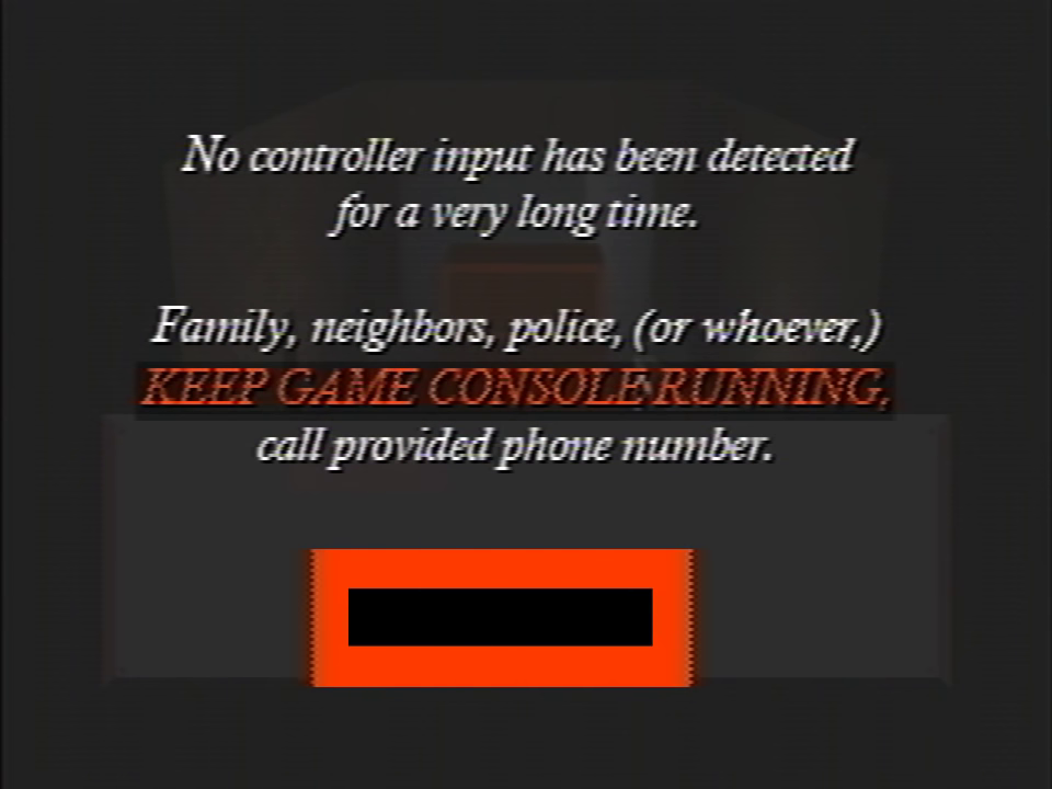 A creepy warning screen