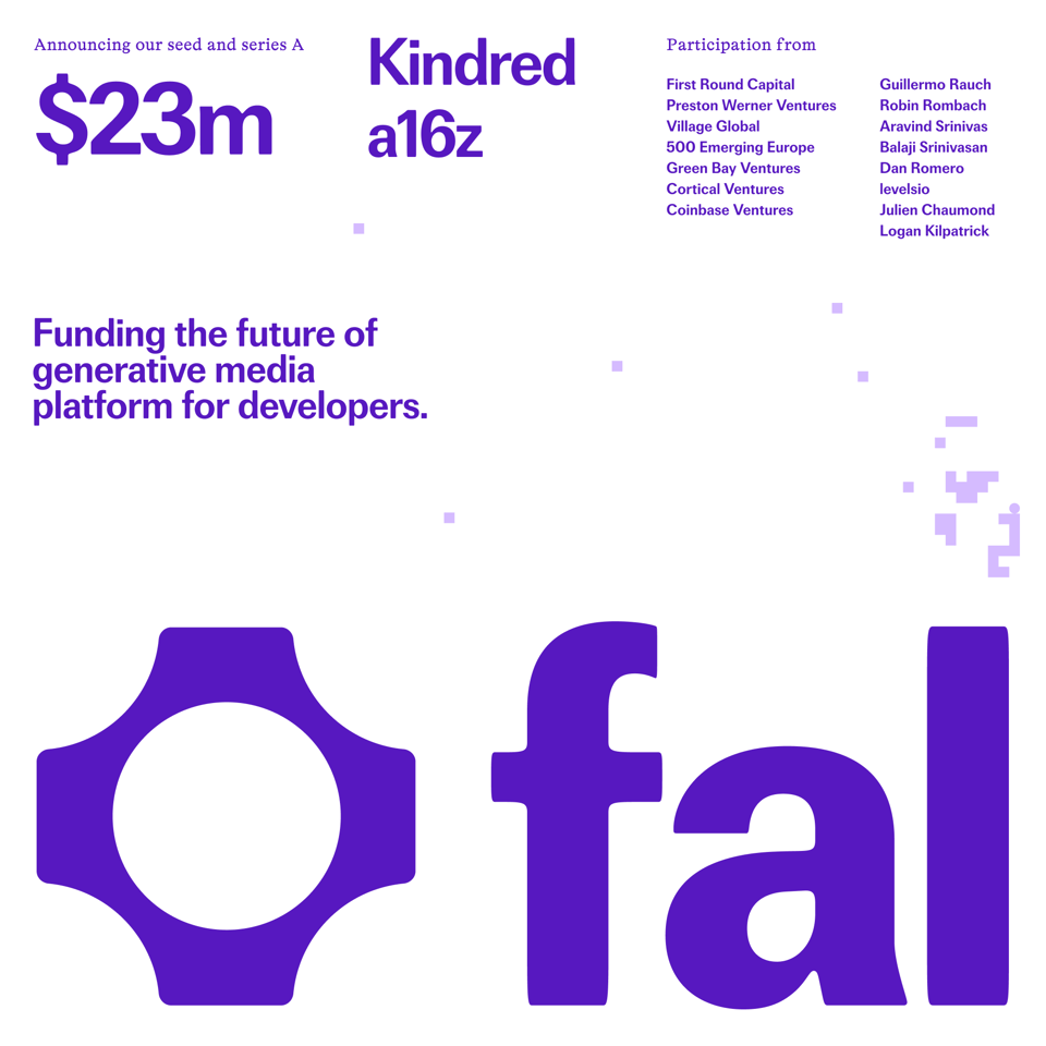Generative media needs speed. fal has raised $23M to accelerate.