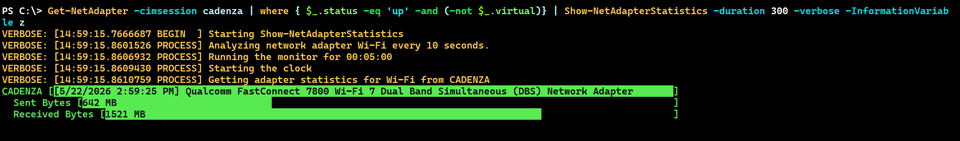 Show-NetworkAdapterStatistics