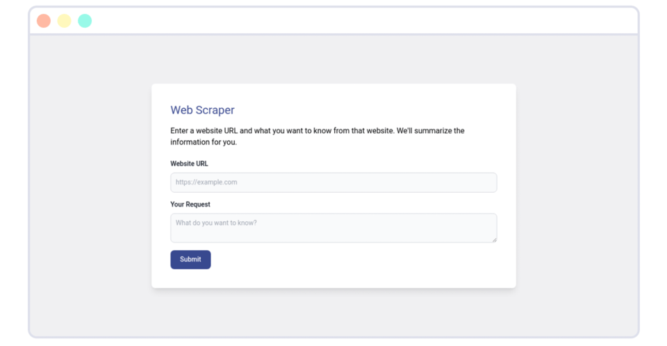 web scraper page