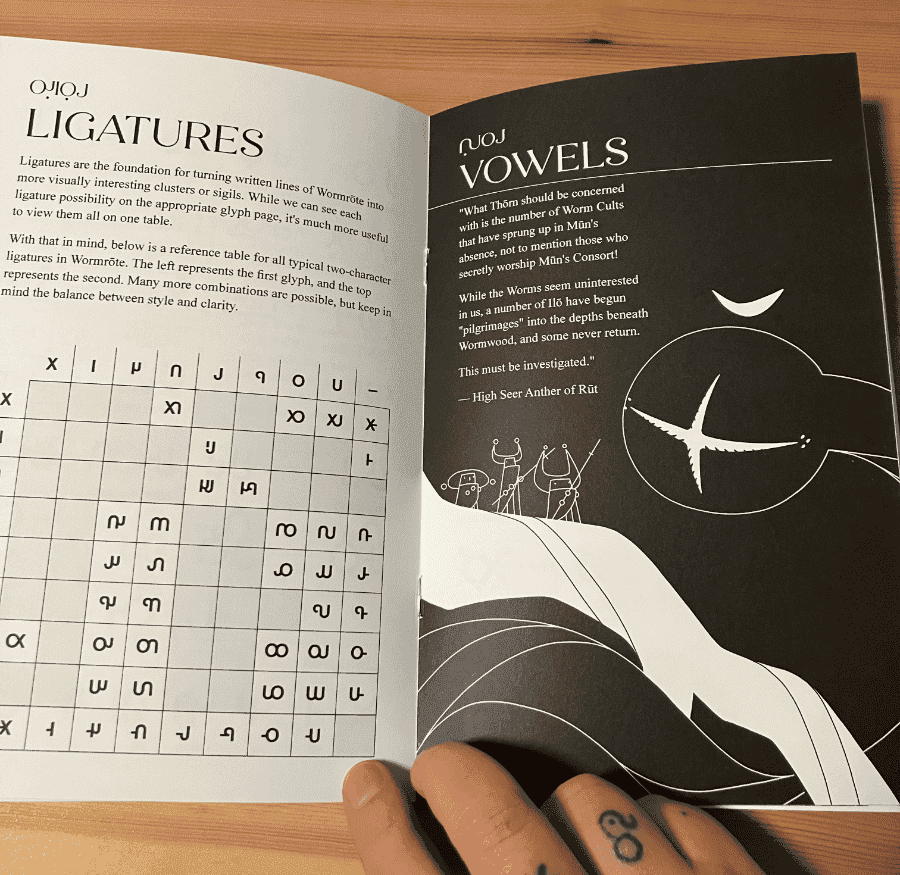 A spread from the Wormrōte zine
