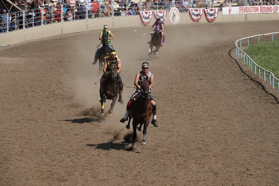 indian racers at the Pendleton roundup