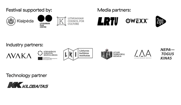 BLON festival supporters, media partners, industry partners, and technology partner logos.