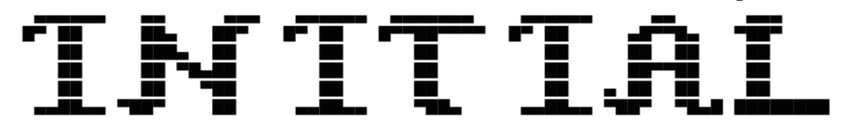 a faux-digital looking logo that reads "Initial"