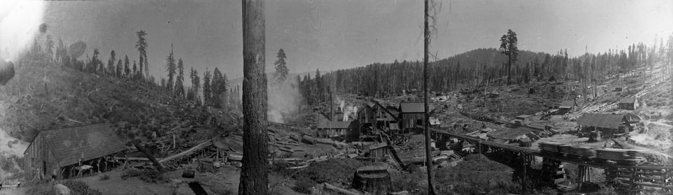 Black & White photo of Converse Basin Mill with desolation