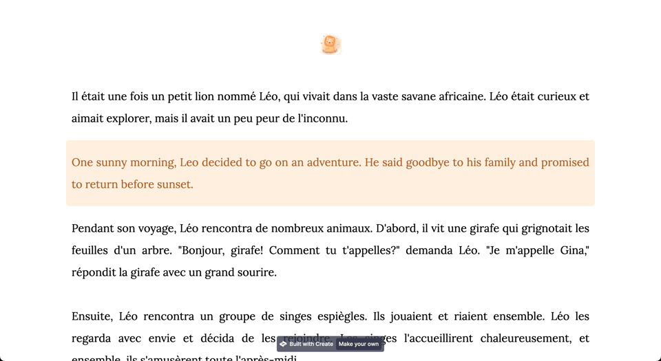 Short story translator