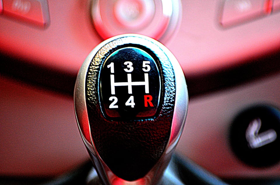 Car gear shift. Photo by Peter Griffin. Public domain.