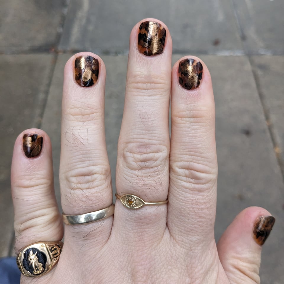 A tortoiseshell manicure.