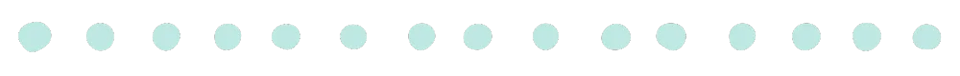 a line of turquoise dots used as a divider