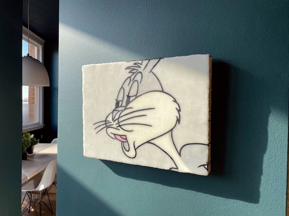 painting of a generic non-trademarked rabbit