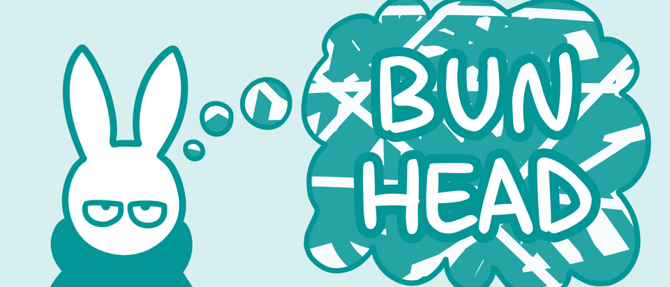 Rabbit-like character next to the "Bun Head" logo.