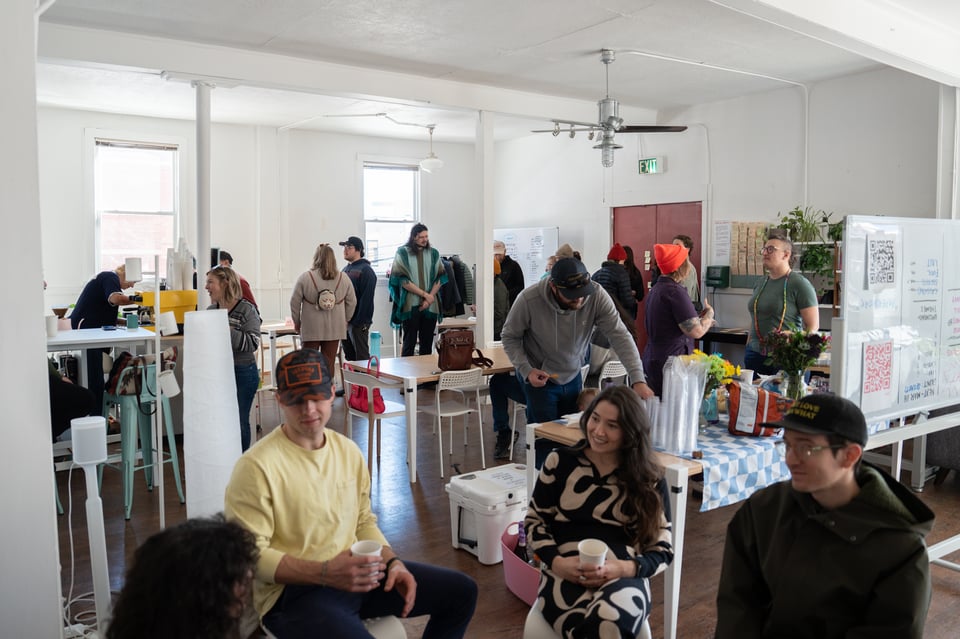 A crowd at Cuppa’s opening.