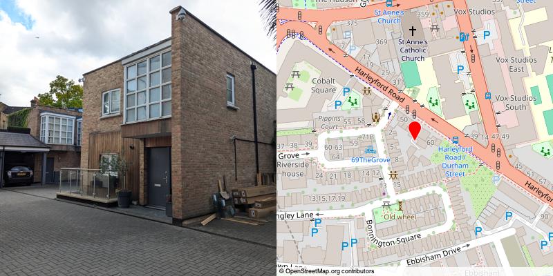 A picture and map of the mews