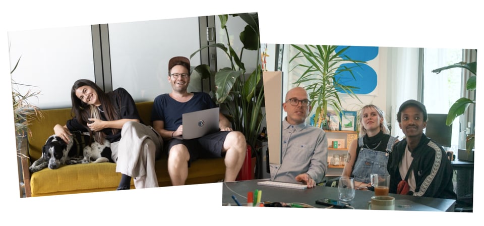 Photos of us, having fun in our studio – thinking of throwing a party.