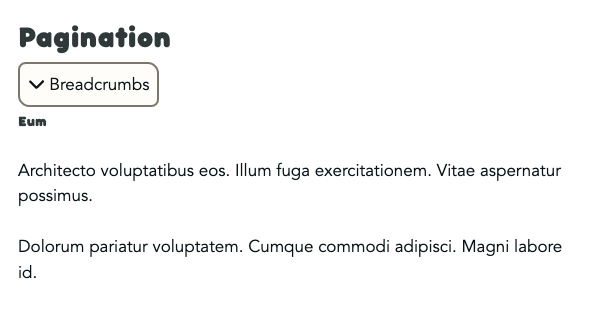 A screenshot of the breadcrumbs component, collapsed into a disclosure because there are too many items