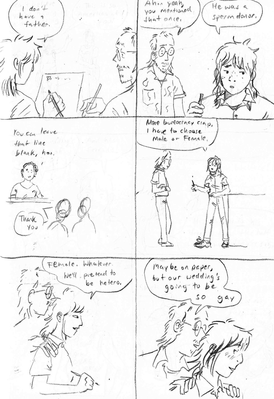 wallace and zephyr fill out the marriage license
