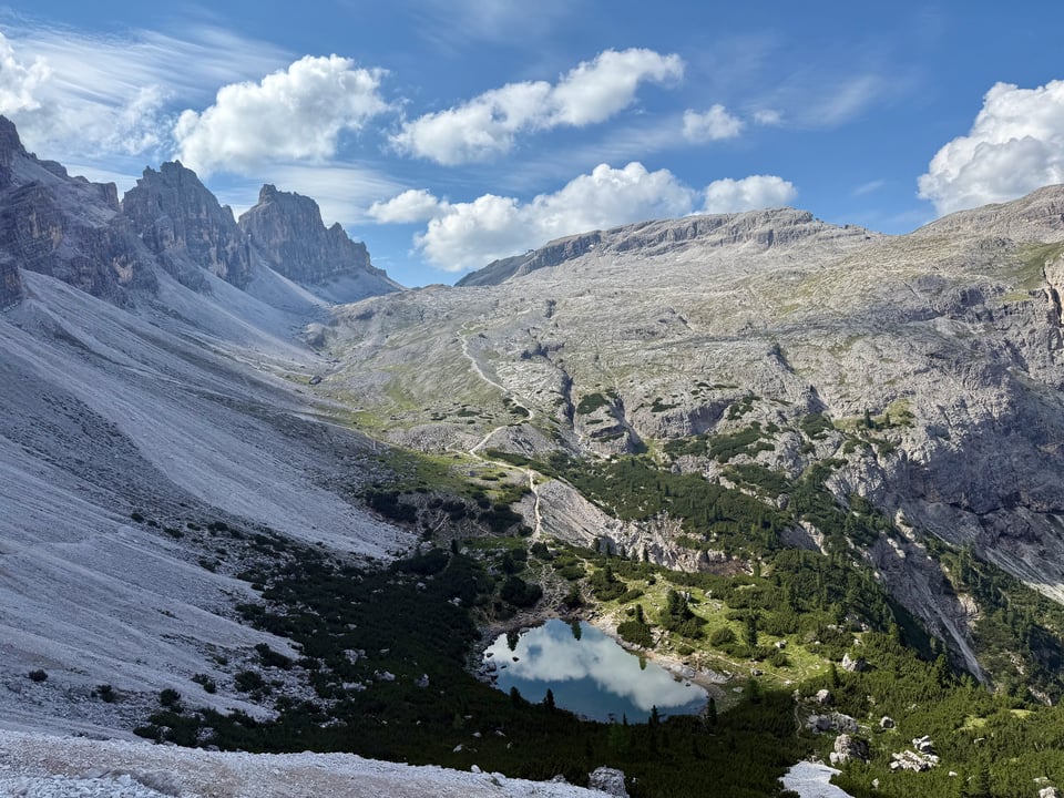 lake down below from trail