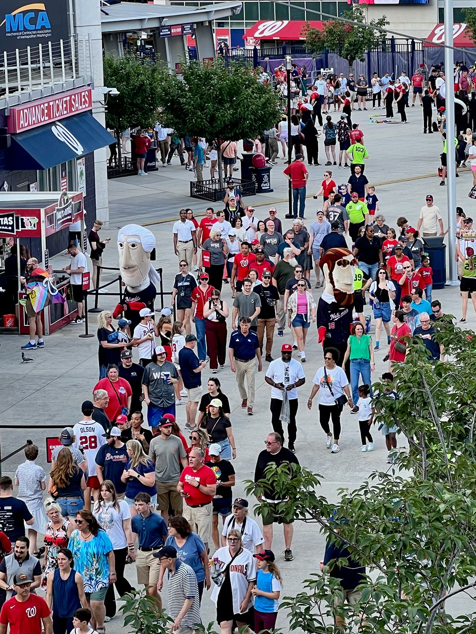 a crowd of people at a baseball game