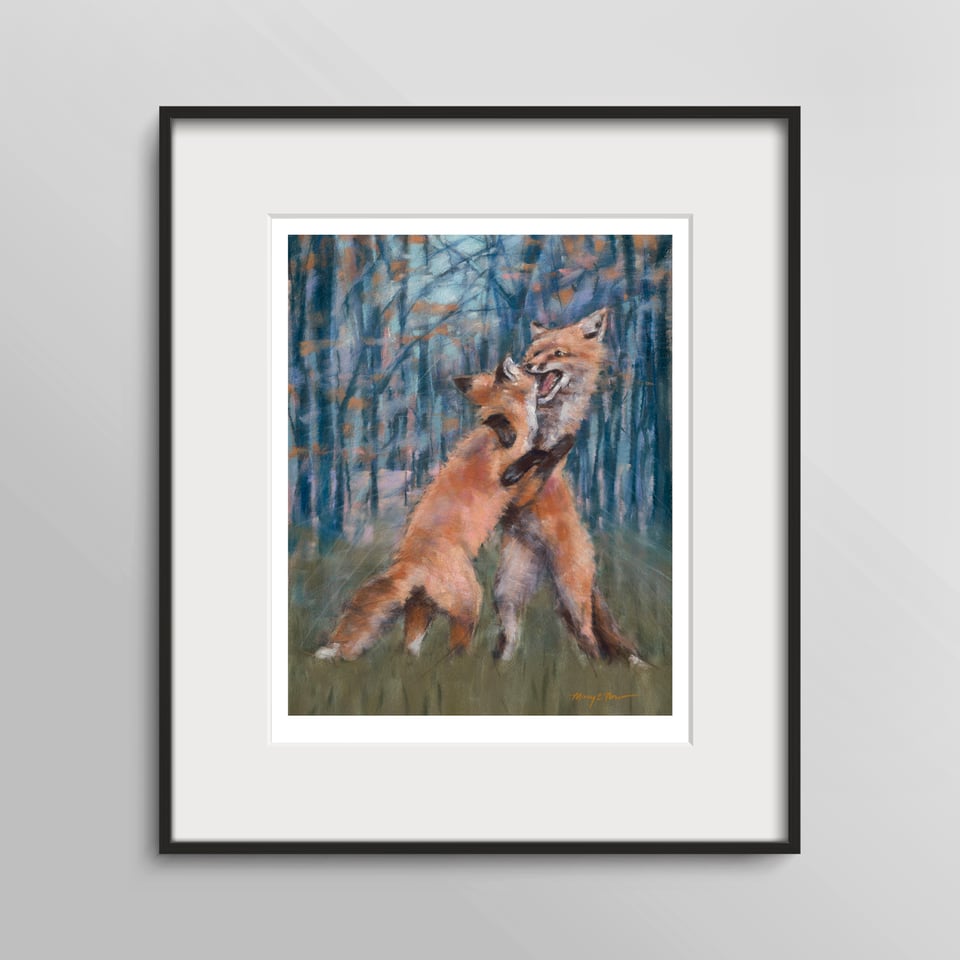 Framed artwork print of Foxing Around