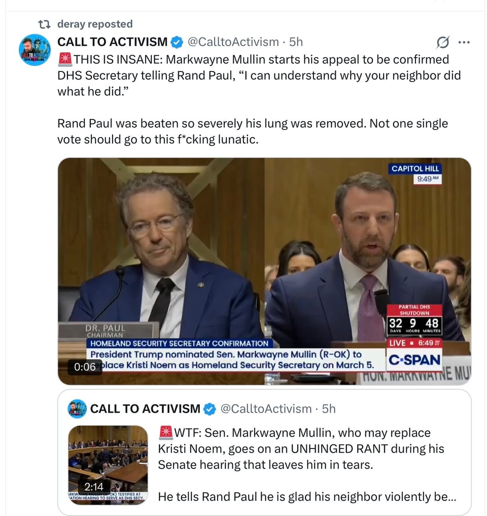 A pictorial version of Mullin’s interaction yesterday with Sen. Rand Paul. photo four