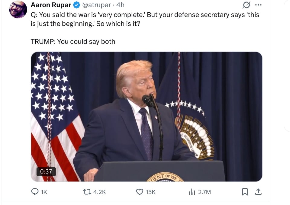 Trump said this yesterday.And Hegseth said this.