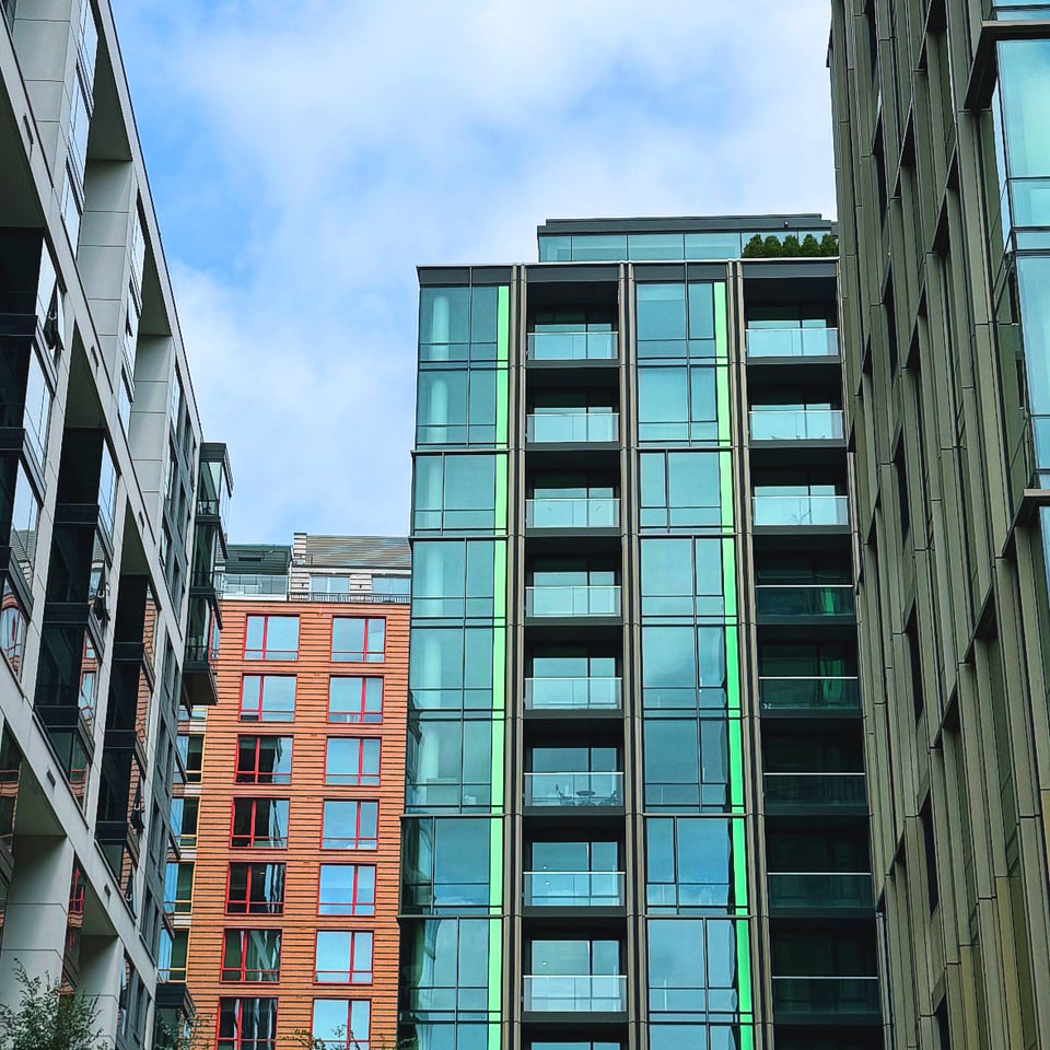 Several tall apartment buildings.