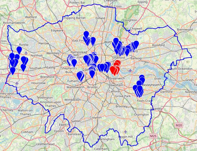 A map of mewses visited so far