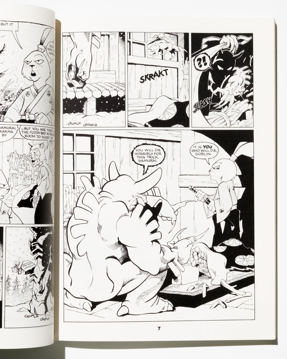 A page from Usagi Yojimbo Volume 1 of a demon meeting Usagi