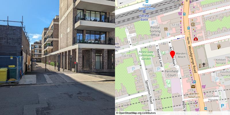 A picture and map of the mews