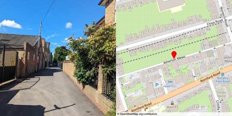 A picture and map of the mews