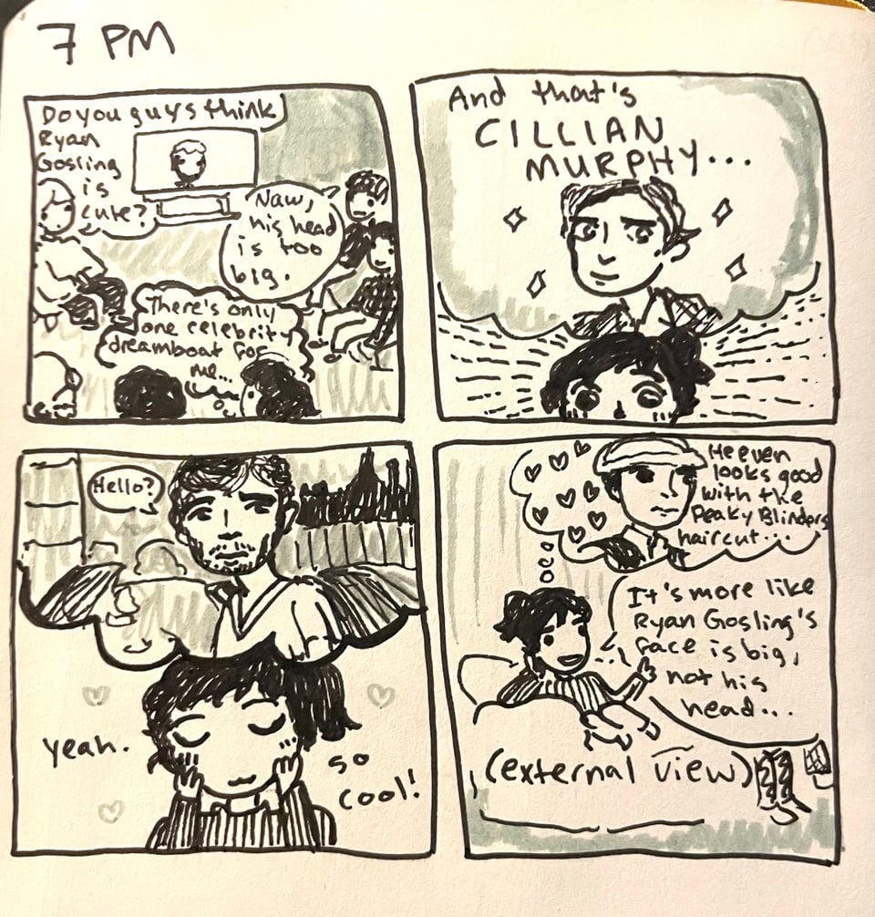 7 PM comic about my love for Cillian Murphy