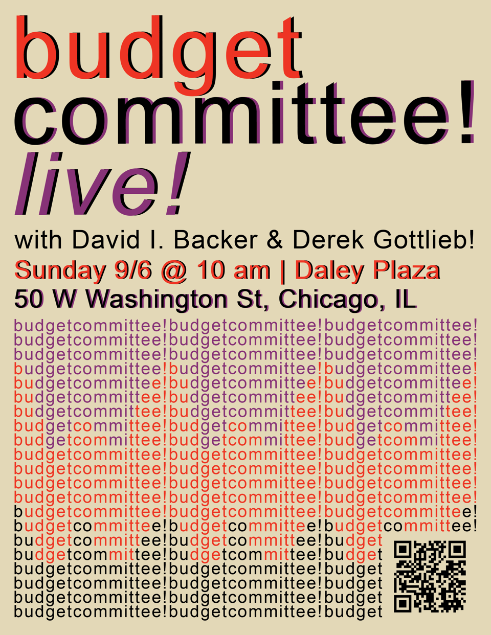 Budget Committee! Live in Chicago!