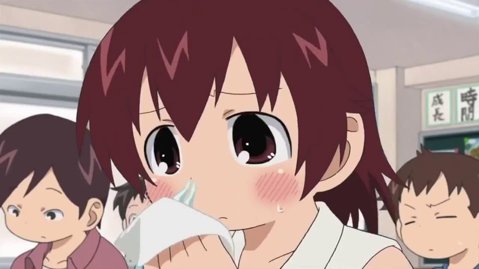 Futaba has a runny nose in class.