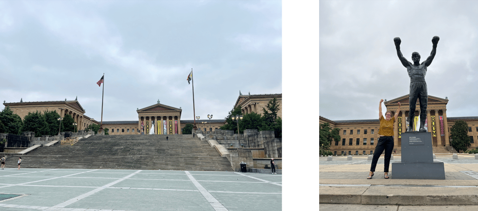the Rocky steps and statue