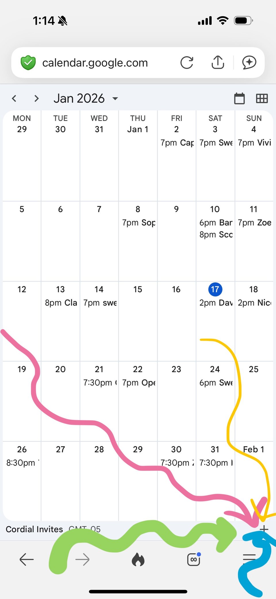 A screenshot of the 'add to calendar' view that pops up after you click subscribe