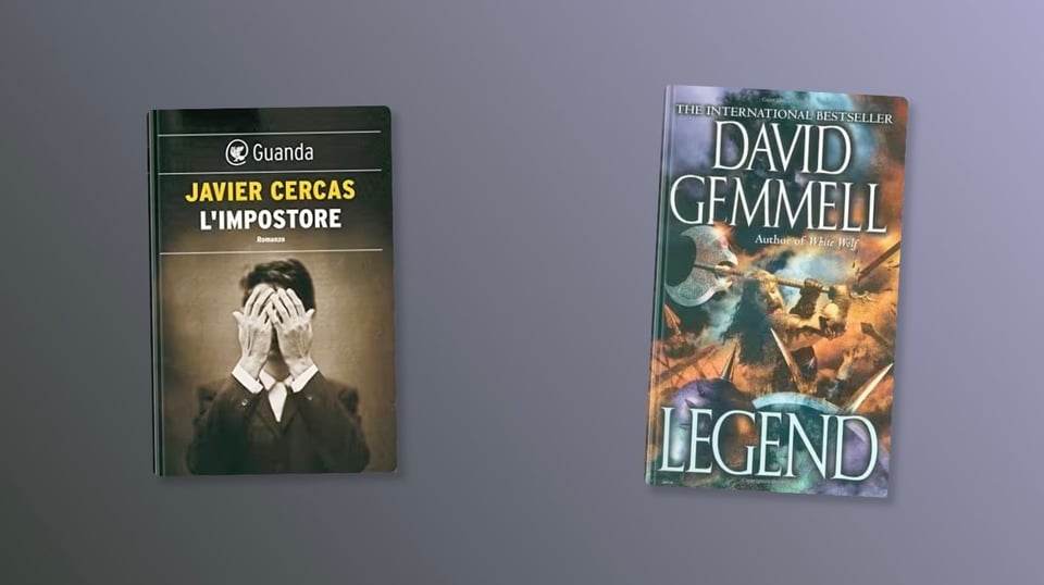 Book covers for El Impostor and Legend