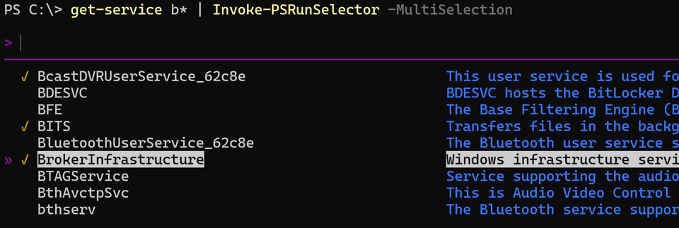 PSRun Selector