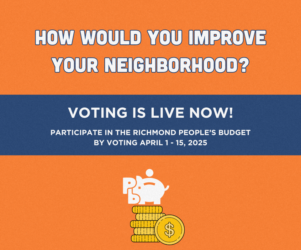 Statement "How would you spend 3 million in your neighborhood?" with a RVAPV pig over a stack of coins with a money symbol