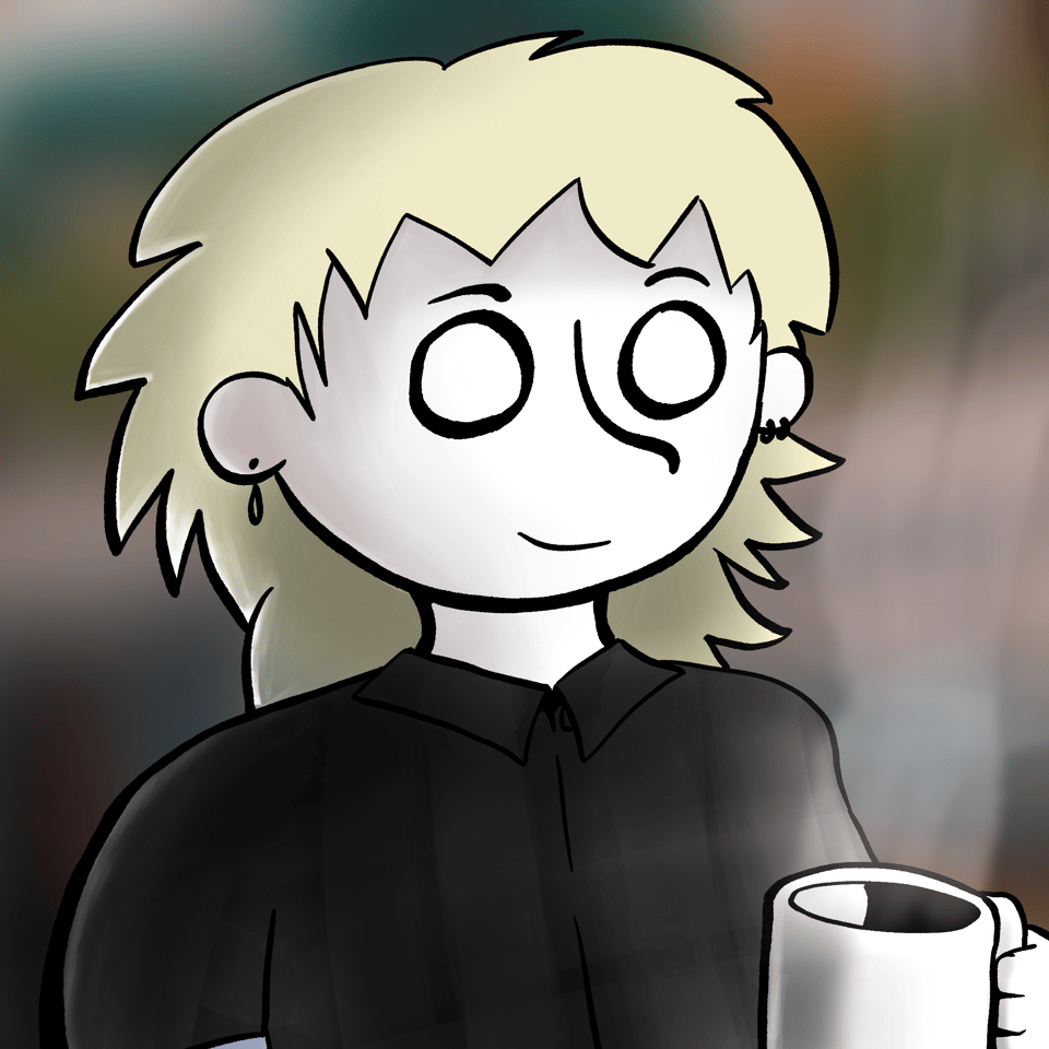 nuel drinking hot cocoa, presumably