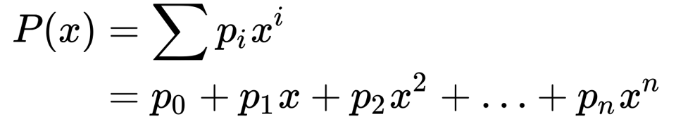 polynomial p up to n terms