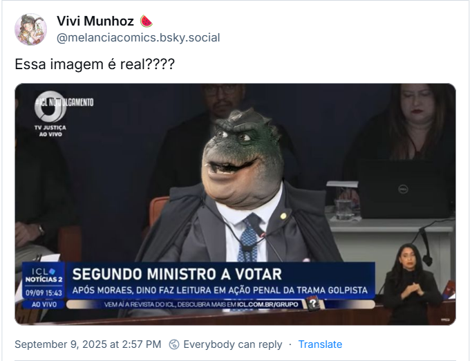 Post de Fer ‪@ravishingrebel.bsky.social‬) com o texto: “O nome do plano era PUNHAL verde e amarelo, não bíblia verde e amarela”. DINO, Flávio