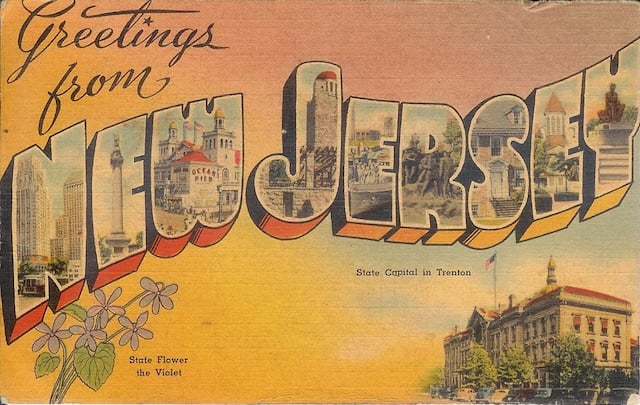 photo of a Greetings From New Jersey postcard