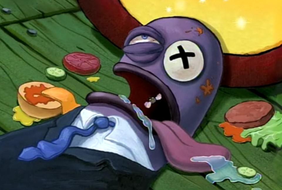 The knocked out Health Inspector from the Season 3 SpongeBob SquarePants Episode "Nasty Patty"