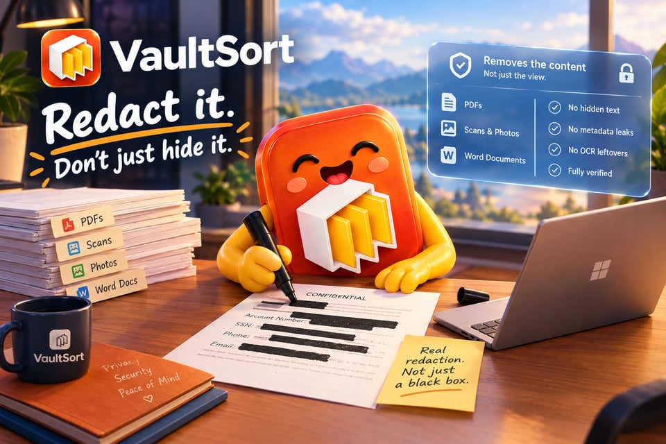 VaultSort Redaction Made Real