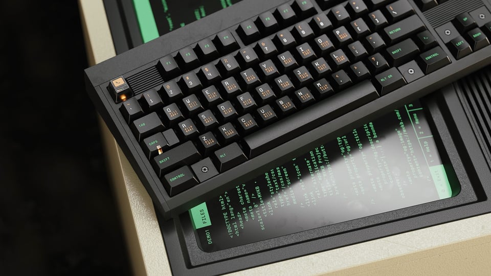 MV T3RMINAL GMK CYL rendered on a keyboard I'm working on called Gridlock.